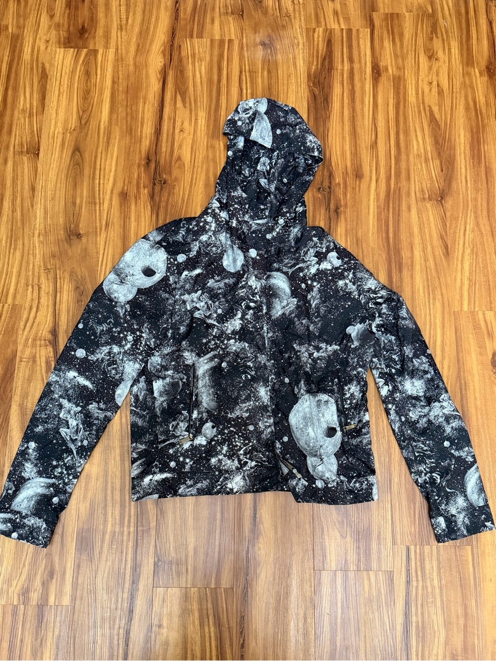 Emporio Armani Black and White Space Print Hooded Jacket